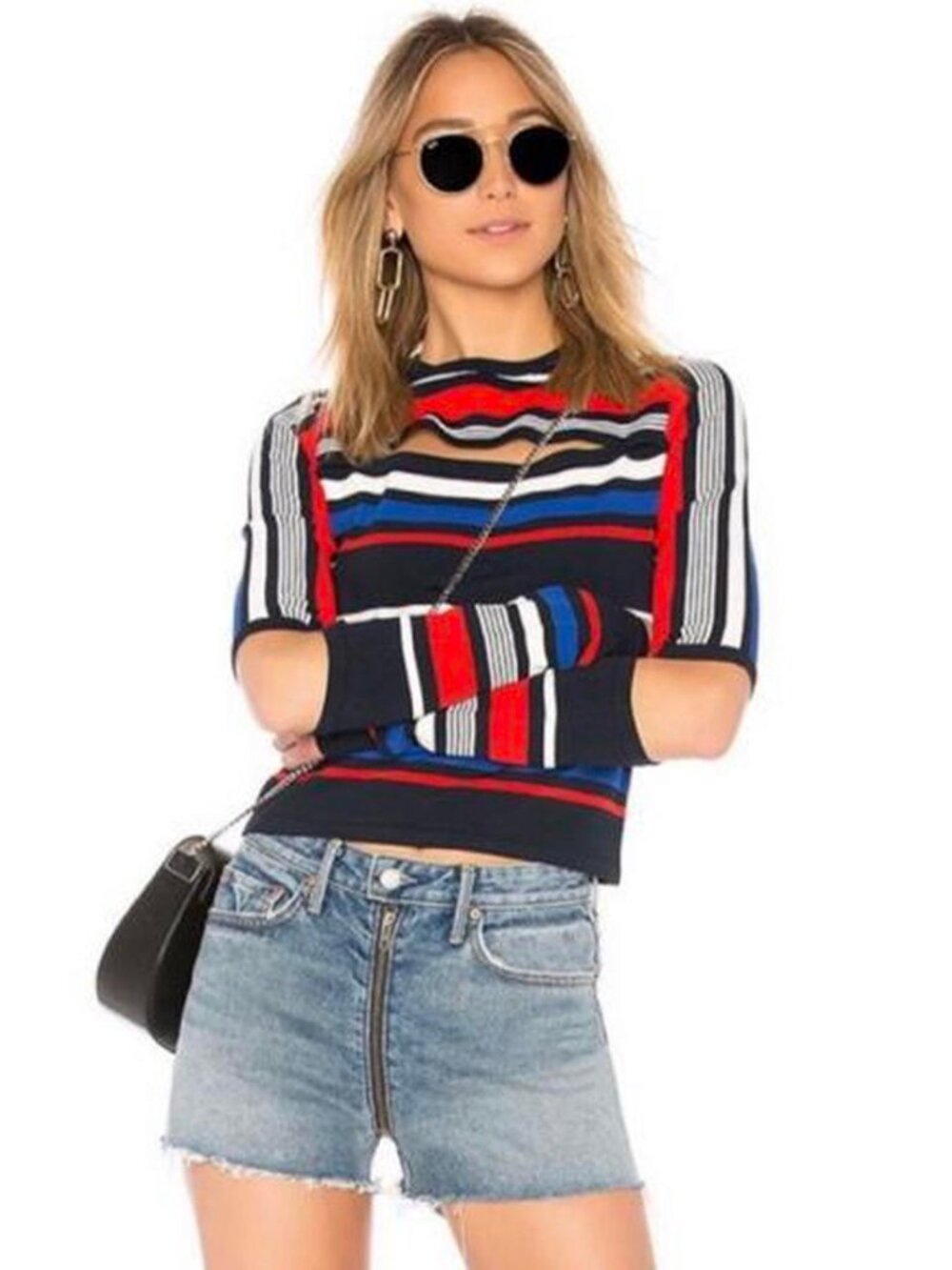 Tommy Hilfiger x Gigi Hadid cutout striped sweater in multicolor